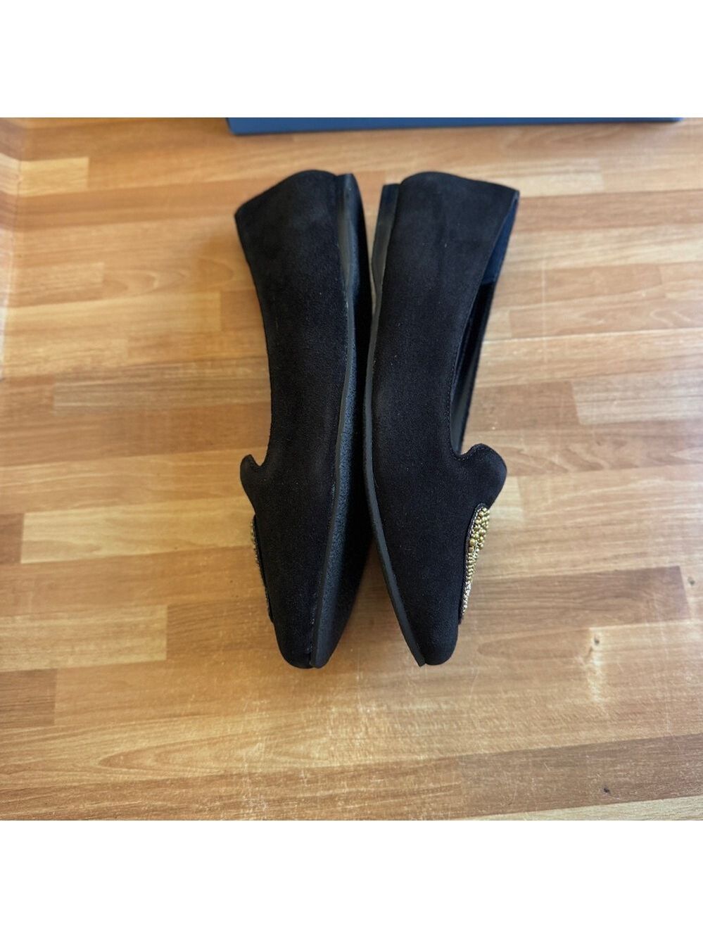 Jack Rogers Black Suede Pirate Skull Beaded Loafer Flats. Size 8.5 - Picture 9 of 11